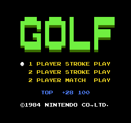 Golf (Europe) Title Screen